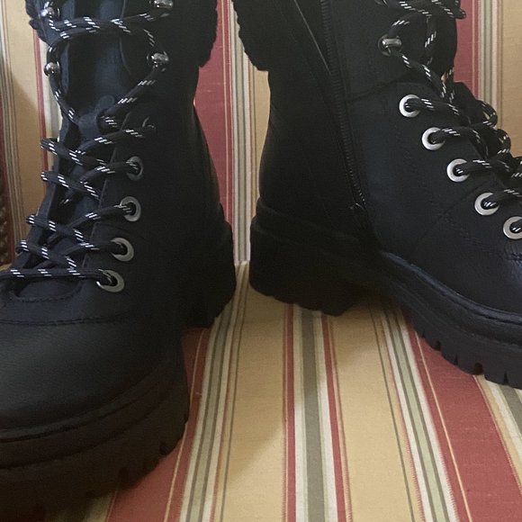 Lace Up Boots Black SZ 10 - Picture 4 of 4